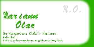 mariann olar business card